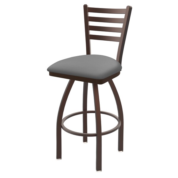 25" Swivel Counter Stool, Bronze Finish, Canter Grey Seat